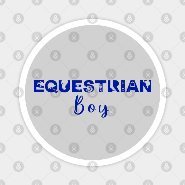 Equestrian Boy (Blue) Magnet by illucalliart